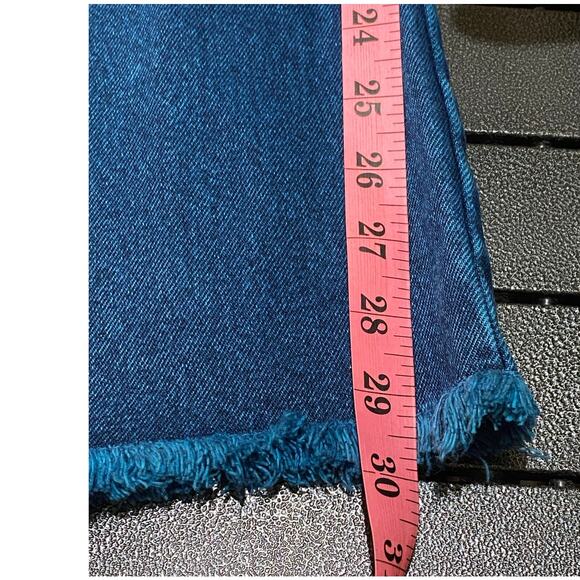 Boho Dyed Denim Raw Edge Waist/Hems Low Rise Cowgirl Chic Jeans Designed In NYC - Picture 11 of 11